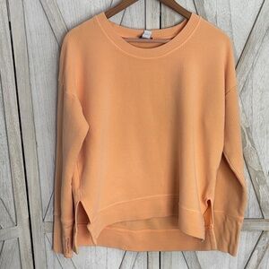 Athleta Coastal Luxe Recover Apricot Waffle Knit Top Size Large